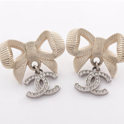 シャネル ココマーク リボン ピアス ゴールド系 シルバー系 クリア系 アクセサリー CHANEL