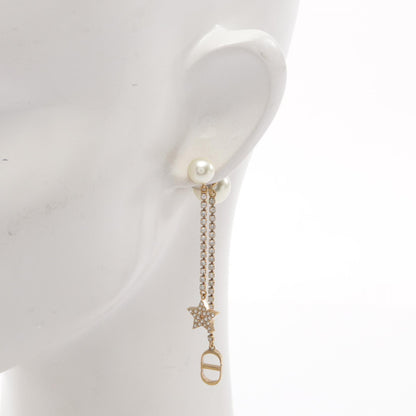 ディオール トライバル CDロゴ ピアス ゴールド系 ホワイト系 クリア系 アクセサリー DIOR