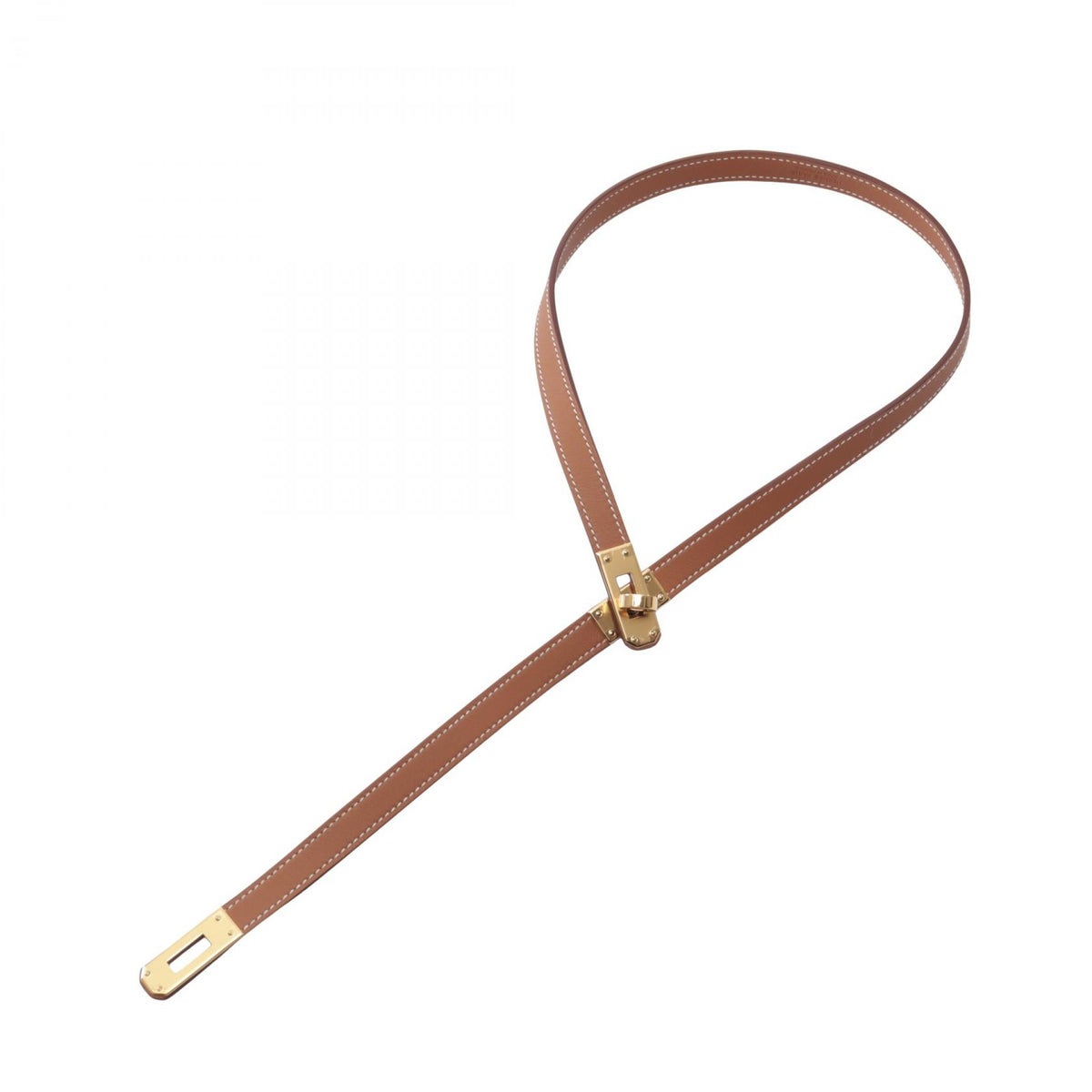 エルメス ケリー ゴールド W刻印 ネックレス ブラウン系 シルバー系 ヴォースイフト アクセサリー HERMES