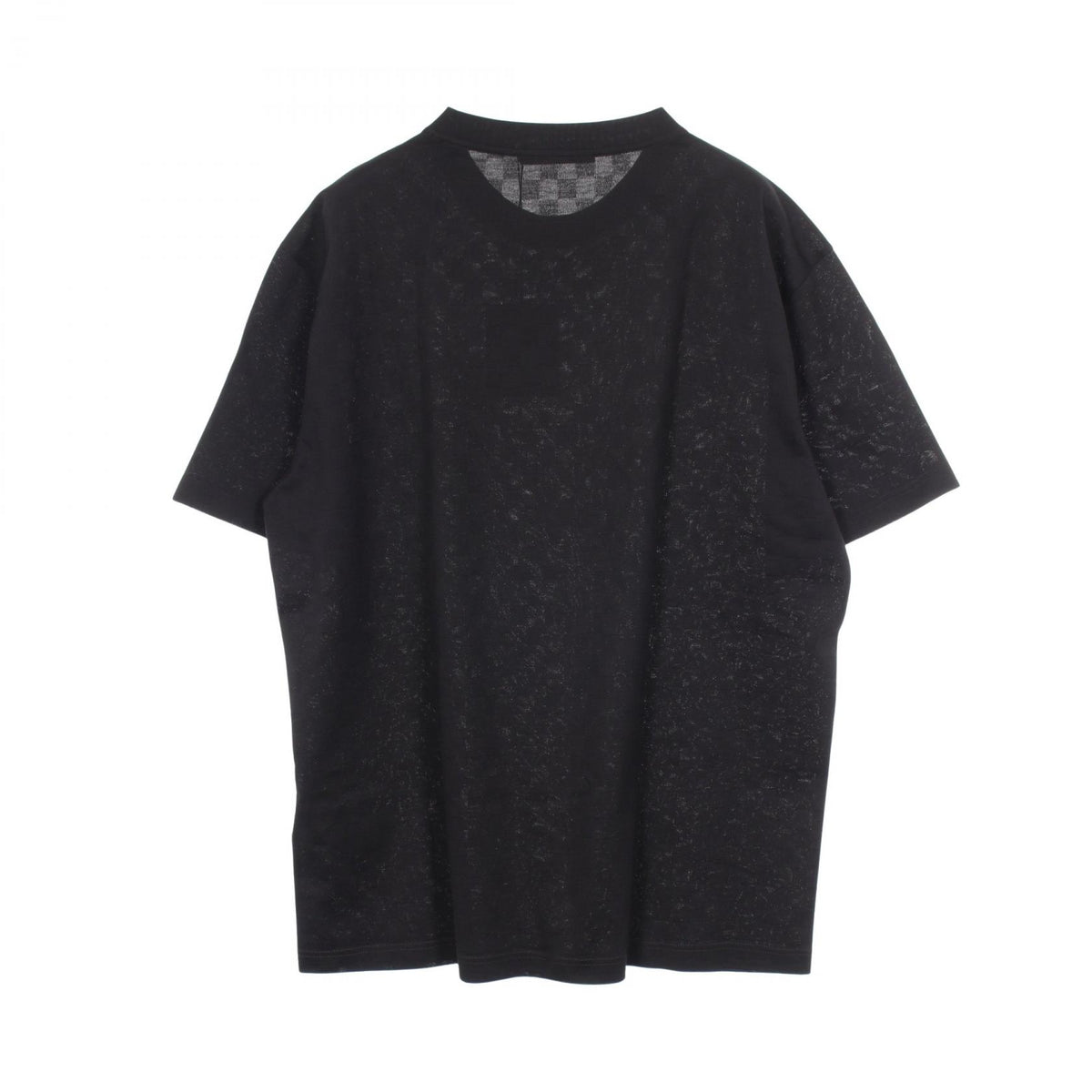 ルイ・ヴィトン ダミエ ロゴ刺繍 半袖Tシャツ ブラック系 トップス LOUIS VUITTON