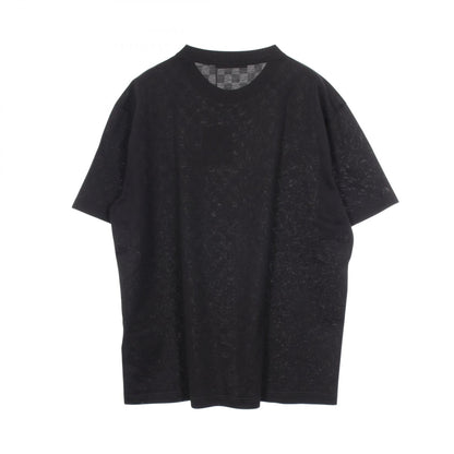 ルイ・ヴィトン ダミエ ロゴ刺繍 半袖Tシャツ ブラック系 トップス LOUIS VUITTON
