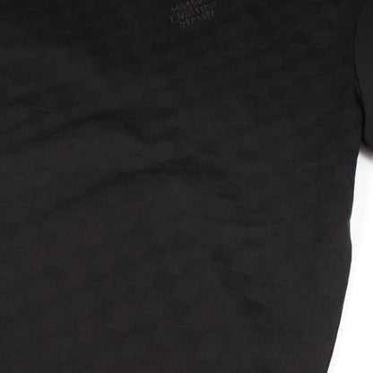 ルイ・ヴィトン ダミエ ロゴ刺繍 半袖Tシャツ ブラック系 トップス LOUIS VUITTON