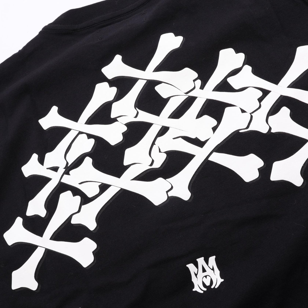 アミリ BONES STACKED 半袖Tシャツ ブラック系 トップス AMIRI