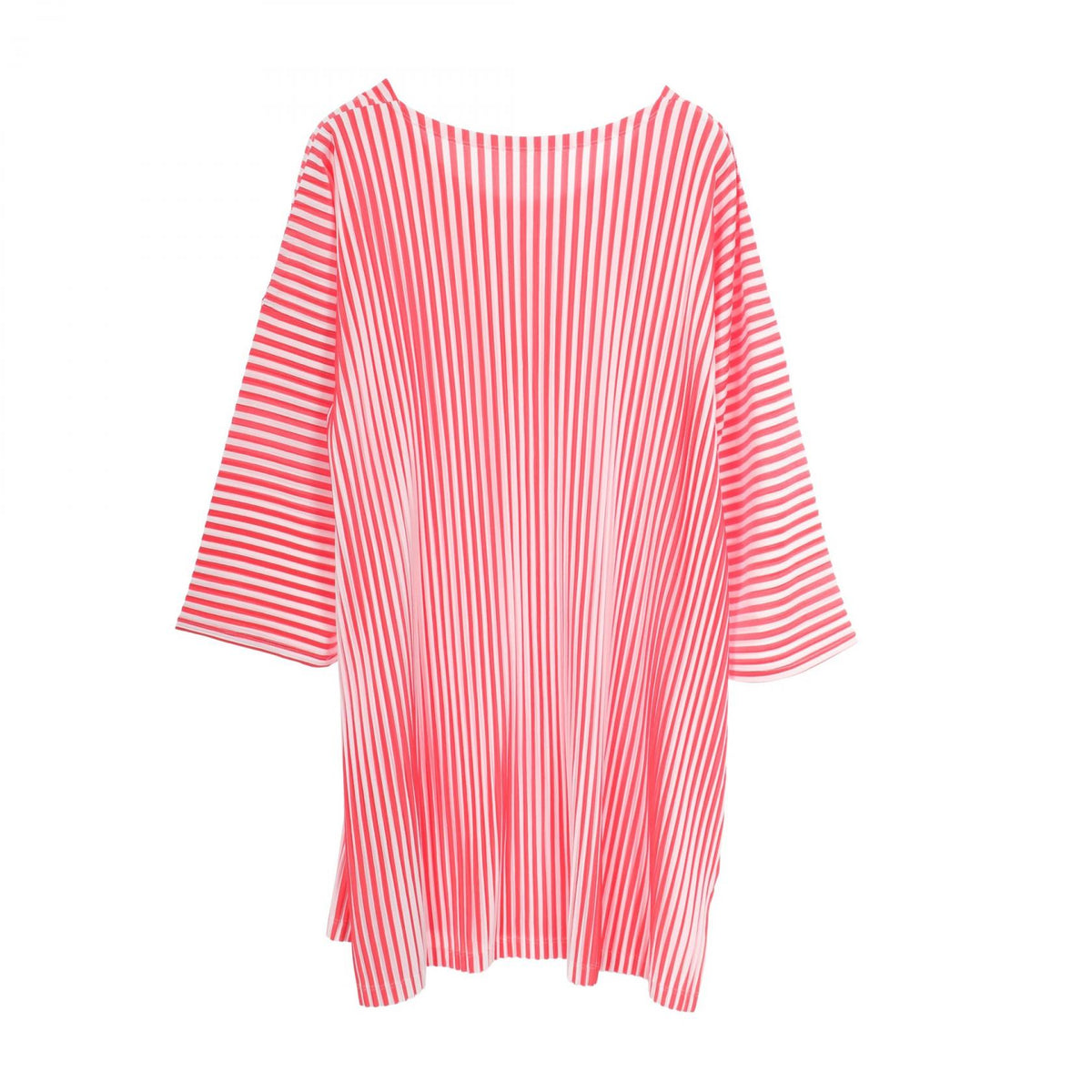 プリーツプリーズ プリーツ ストライプ カットソー レッド系 ホワイト系 トップス PLEATS PLEASE