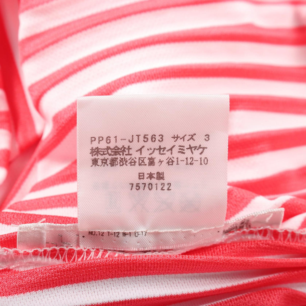 プリーツプリーズ プリーツ ストライプ カットソー レッド系 ホワイト系 トップス PLEATS PLEASE