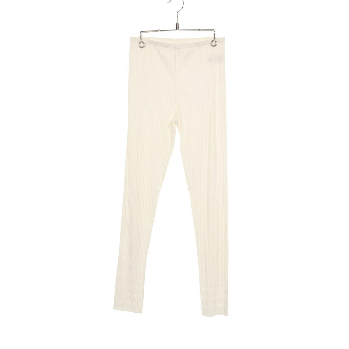 プリーツプリーズ リブ フリンジ レギンス パンツ ホワイト系 ボトムス PLEATS PLEASE