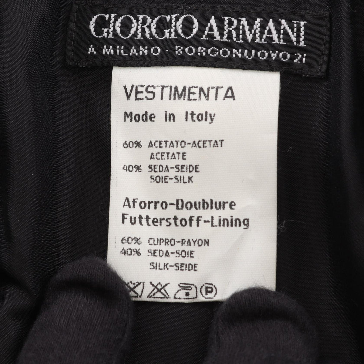 ジョルジオアルマーニ ダブルブレスト セットアップ ブラック系 スーツ GIORGIO ARMANI