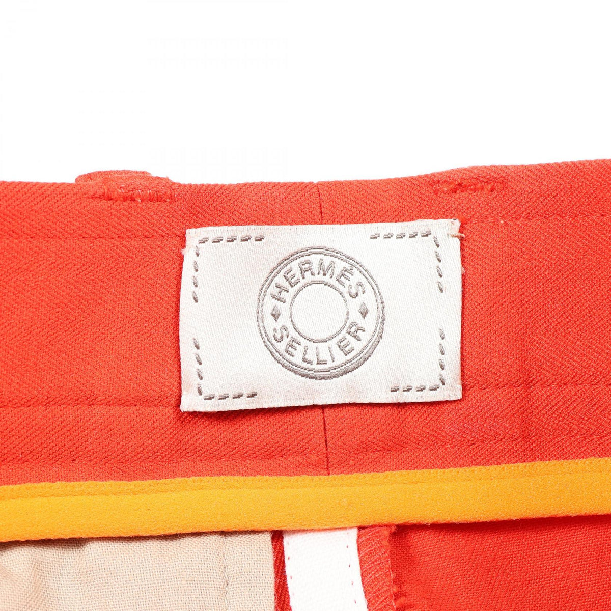 エルメス セリエボタン スエードパッチ ジョッキー パンツ レッド系 ボトムス HERMES