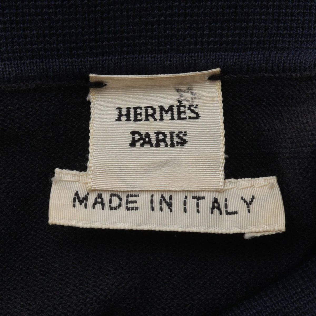 エルメス 襟付き ニット カーディガン ネイビー系 トップス HERMES