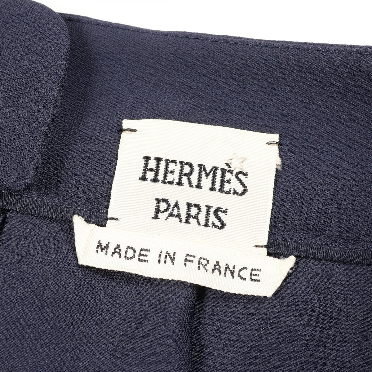 エルメス プリーツ スカート ネイビー系 シルク ボトムス HERMES