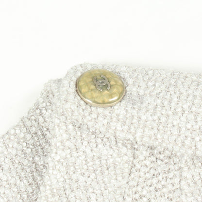 シャネル ココマークボタン ノースリーブ ツイード ワンピース グレー系 ワンピース CHANEL