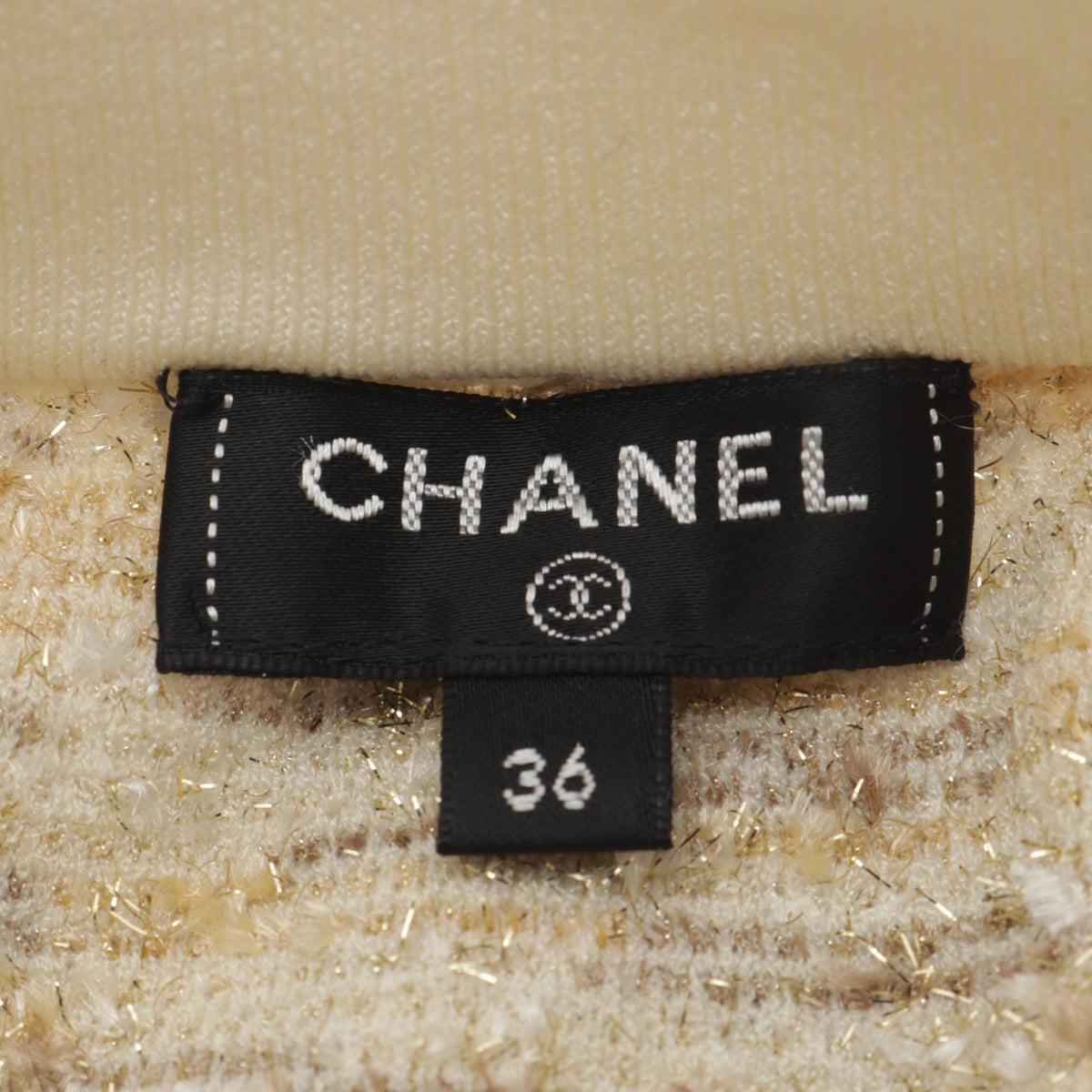 シャネル フリンジ ニット スカート アイボリー系 ゴールド系 マルチカラー ボトムス CHANEL