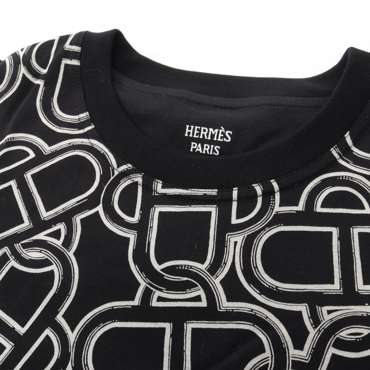 エルメス マキシ マイヨン エケストル 半袖Tシャツ ブラック系 ホワイト系 トップス HERMES
