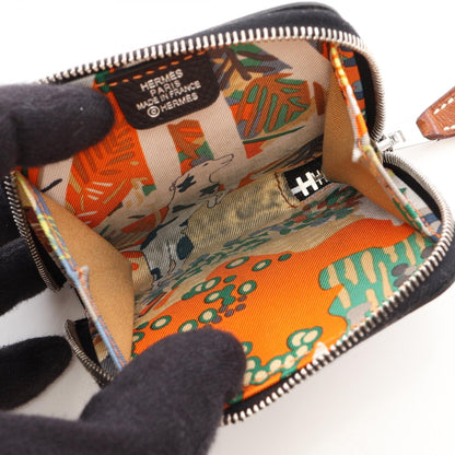エルメス アザップ コンパクトミニ シルクイン コインケース ブラック系 ヴォーエプソン 財布・小物 HERMES