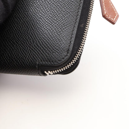 エルメス アザップ コンパクトミニ シルクイン コインケース ブラック系 ヴォーエプソン 財布・小物 HERMES