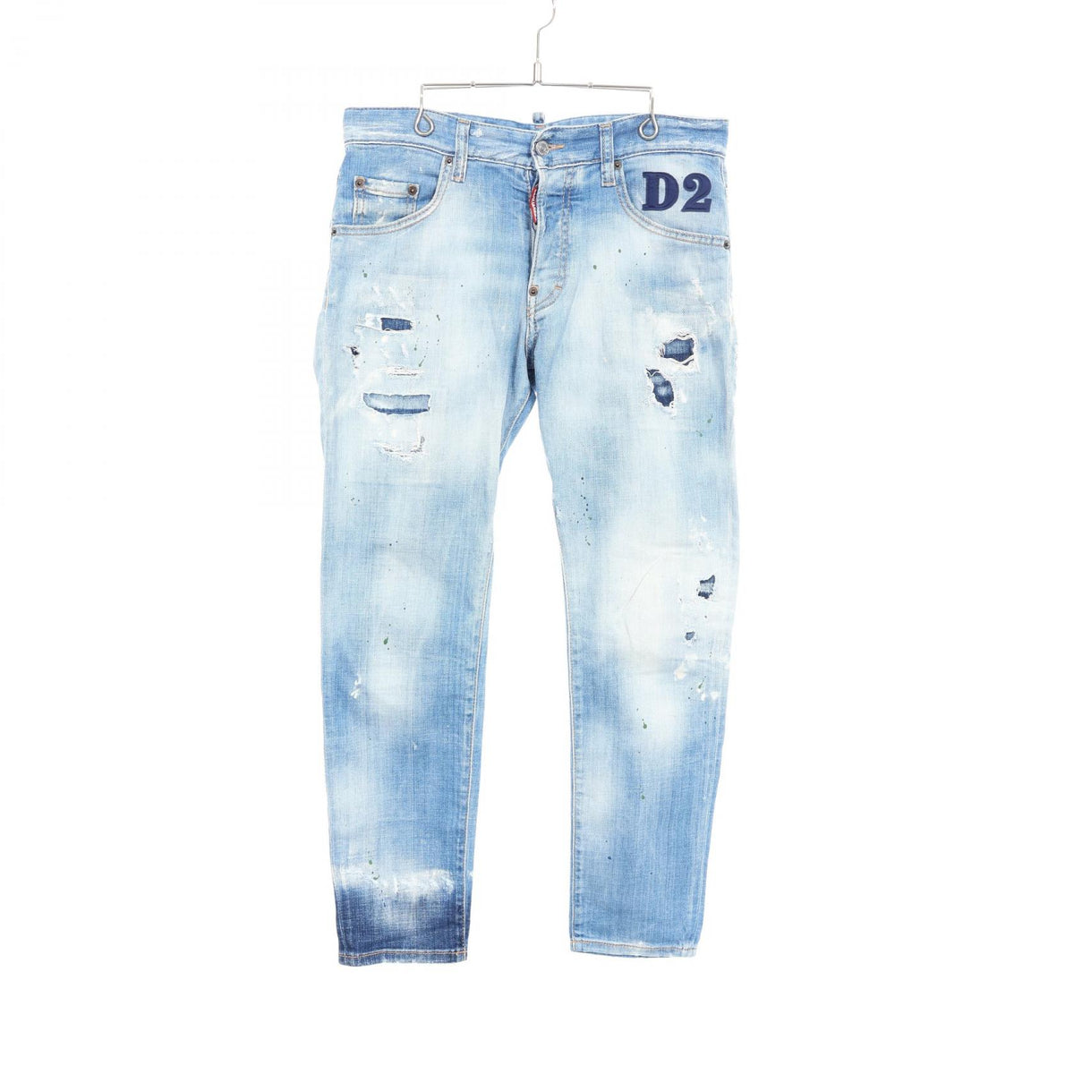 ディースクエアード SKATER JEANS ダメージ加工 ペイント加工 デニムパンツ ブルー系 ボトムス DSQUARED2