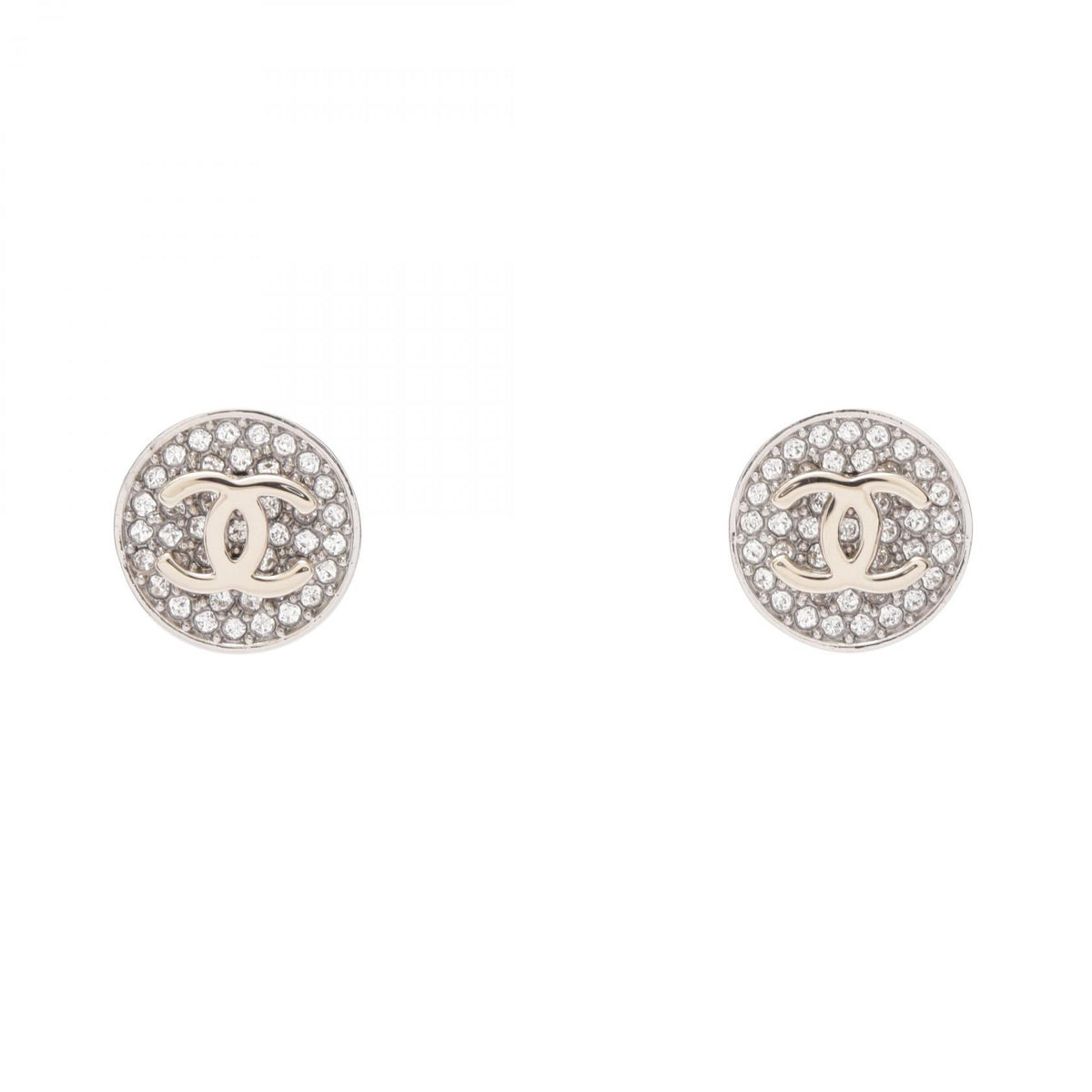シャネル ココマーク サークル ピアス シルバー系 クリア系 アクセサリー CHANEL