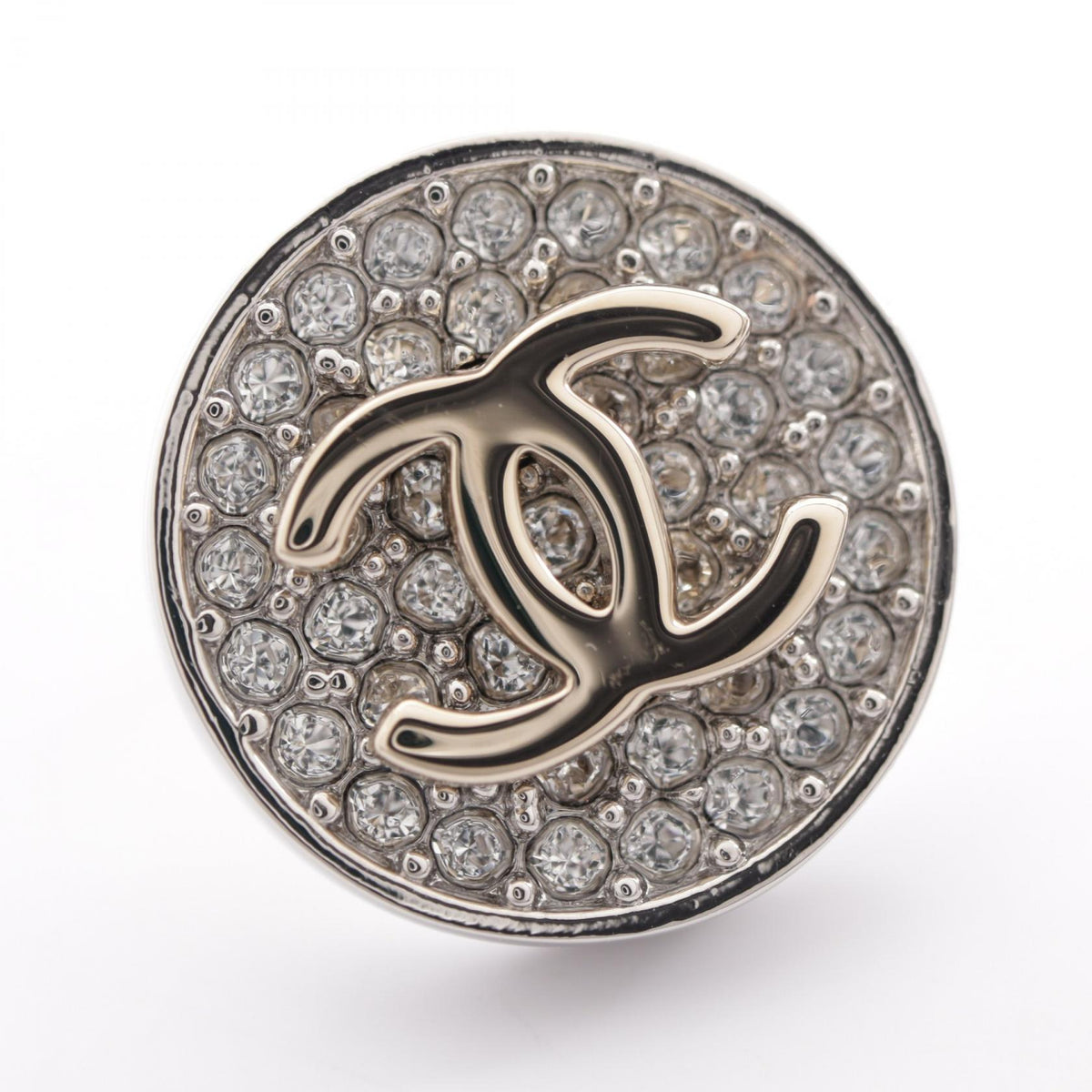 シャネル ココマーク サークル ピアス シルバー系 クリア系 アクセサリー CHANEL