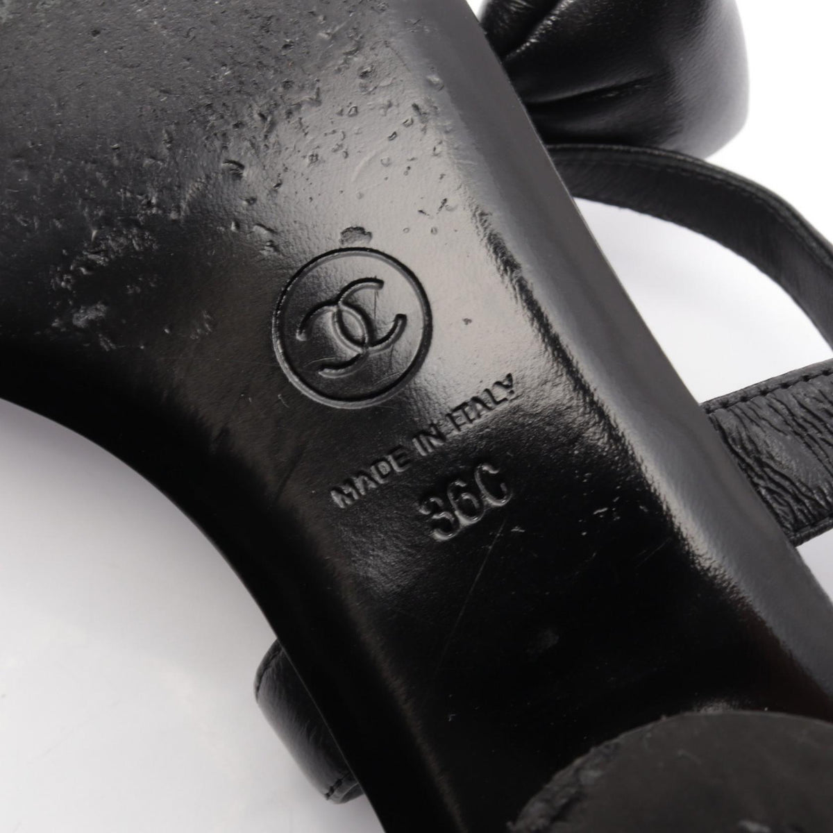 シャネル ココマーク リボン ミュール ブラック系 シューズ CHANEL