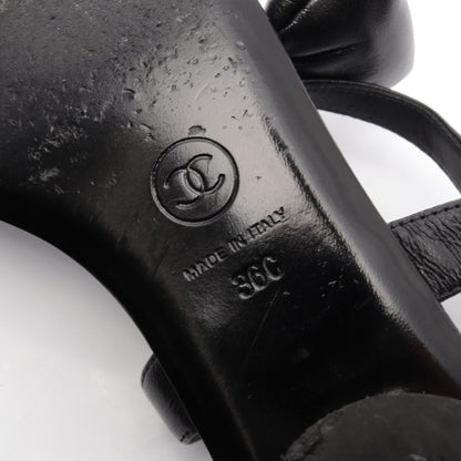 シャネル ココマーク リボン ミュール ブラック系 シューズ CHANEL