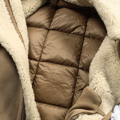 CURVAL ダウンジャケット ナイロン レザー ベージュ 切替 アウター MONCLER
