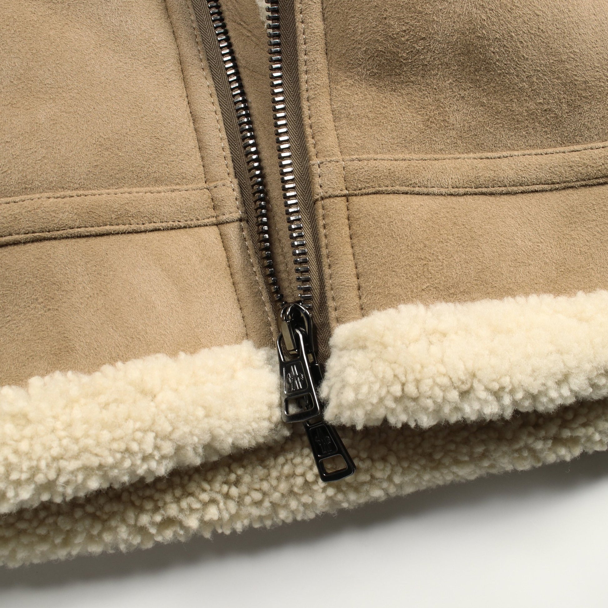 CURVAL ダウンジャケット ナイロン レザー ベージュ 切替 アウター MONCLER