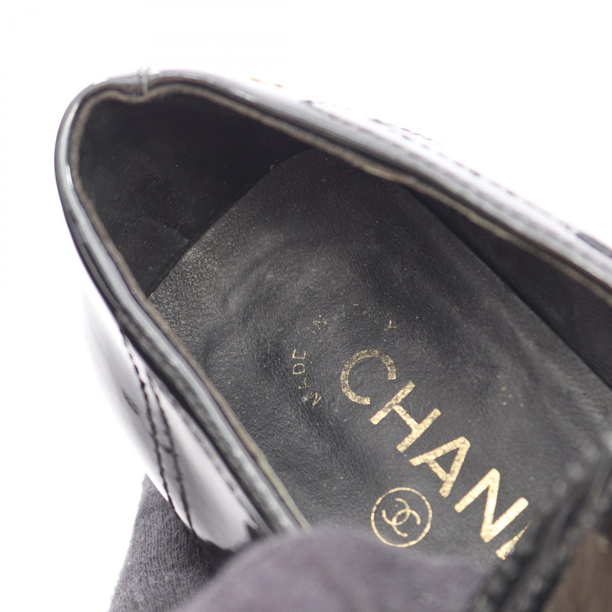 シャネル ココマーク チェーン ローファー ブラック系 シューズ CHANEL