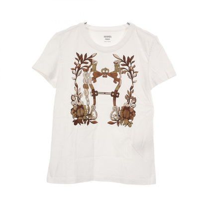 エルメス カルトゥッシュ デッラ カヴァッレリア 半袖Tシャツ ホワイト系 トップス HERMES
