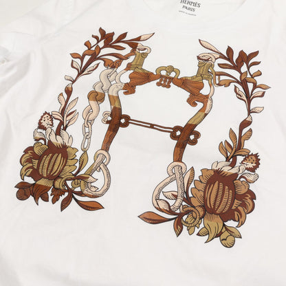 エルメス カルトゥッシュ デッラ カヴァッレリア 半袖Tシャツ ホワイト系 トップス HERMES