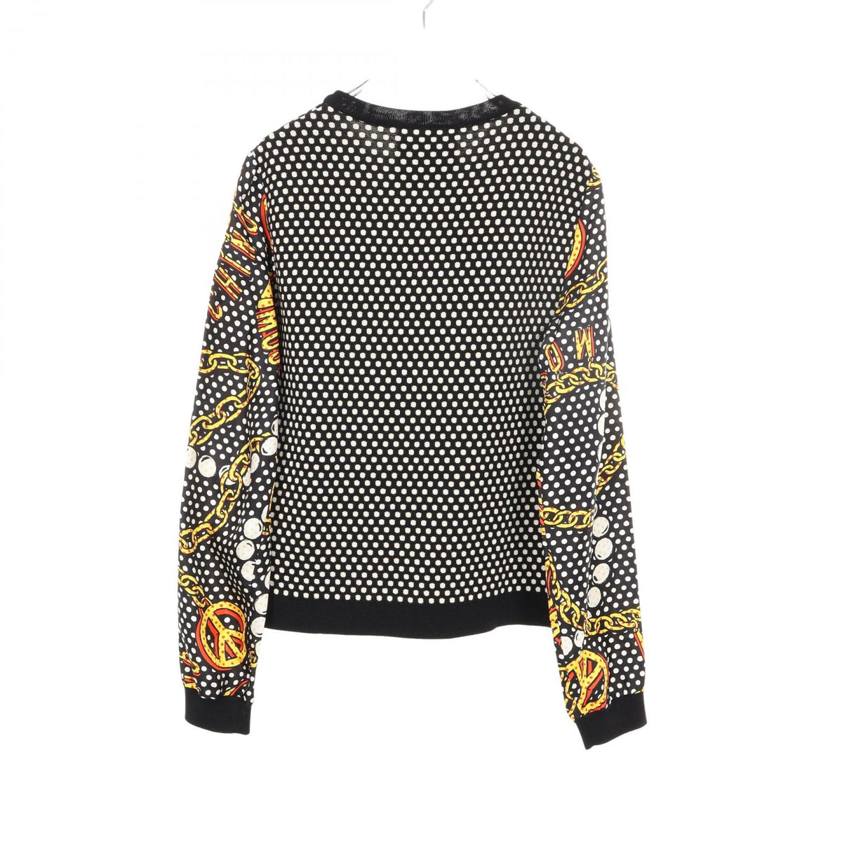 モスキーノ ドット チェーン柄 切替 ニット ブラック系 ホワイト系 トップス MOSCHINO