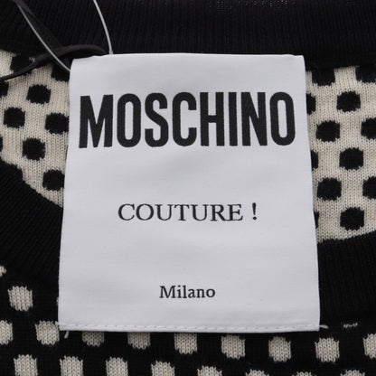 モスキーノ ドット チェーン柄 切替 ニット ブラック系 ホワイト系 トップス MOSCHINO
