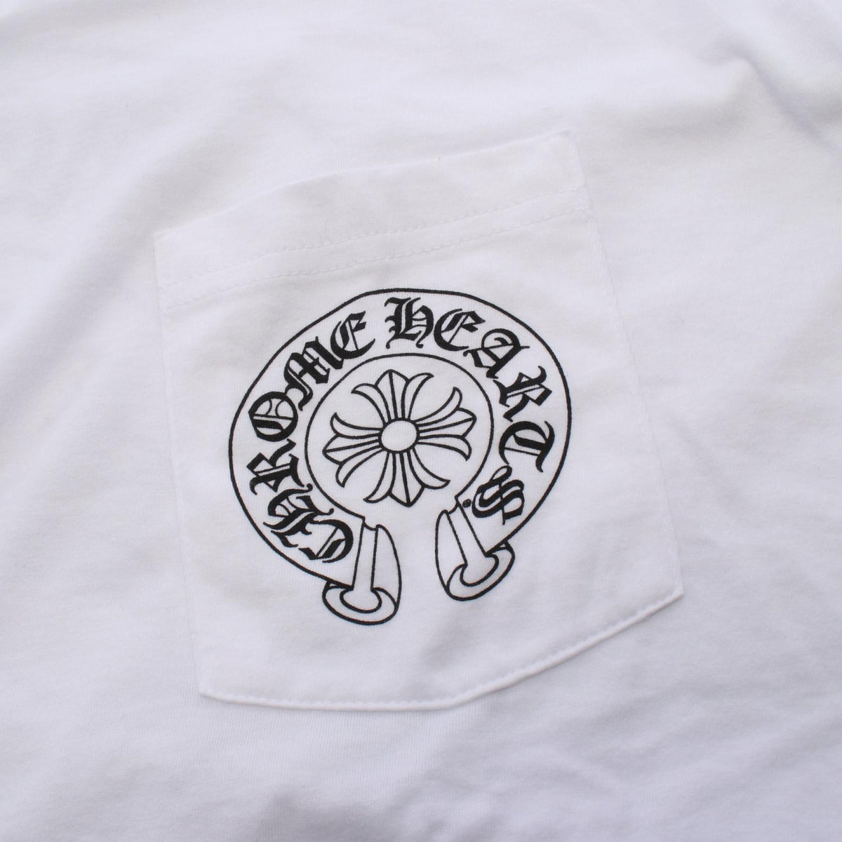クロムハーツ ホースシュー ポケット 半袖Tシャツ ホワイト系 トップス CHROME HEARTS