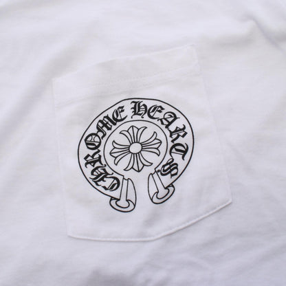クロムハーツ ホースシュー ポケット 半袖Tシャツ ホワイト系 トップス CHROME HEARTS