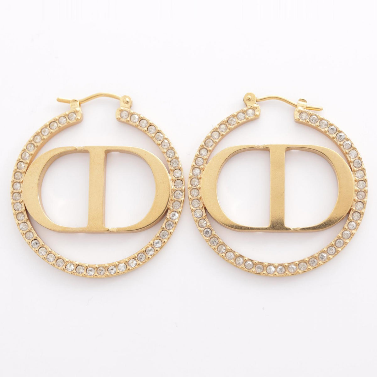ディオール Petit CD サークル ピアス ゴールド系 クリア系 アクセサリー DIOR
