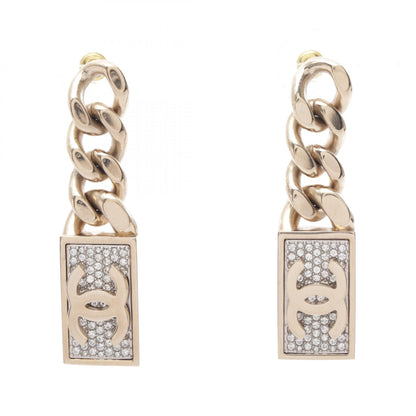 シャネル ココマーク ロックチェーン スイング ピアス ゴールド系 クリア系 アクセサリー CHANEL