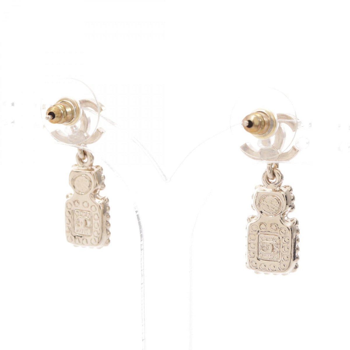 シャネル ココマーク 香水ボトルモチーフ ピアス ゴールド系 クリア系 アクセサリー CHANEL