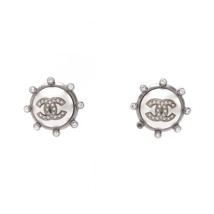 シャネル ココマーク ラウンド A21A ピアス ホワイト系 シルバー系 クリア系 アクセサリー CHANEL
