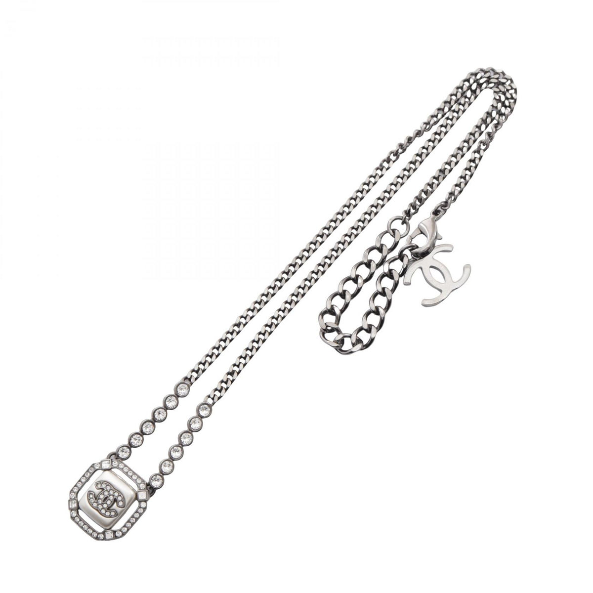 シャネル ココマーク ネックレス シルバー系 クリア系 アクセサリー CHANEL