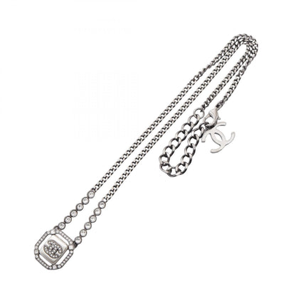 シャネル ココマーク ネックレス シルバー系 クリア系 アクセサリー CHANEL