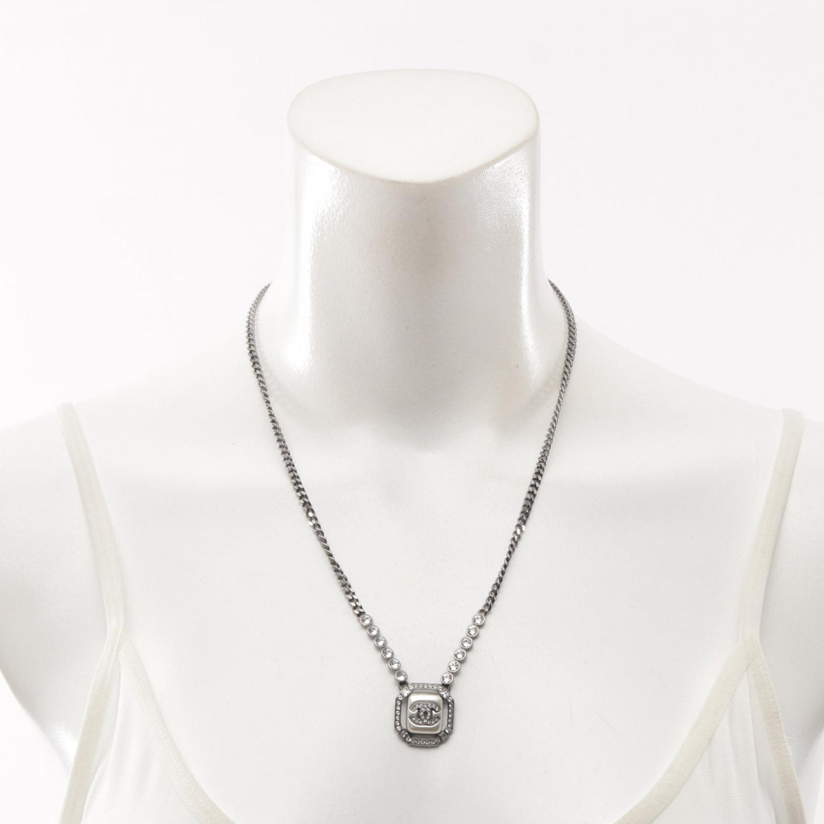 シャネル ココマーク ネックレス シルバー系 クリア系 アクセサリー CHANEL