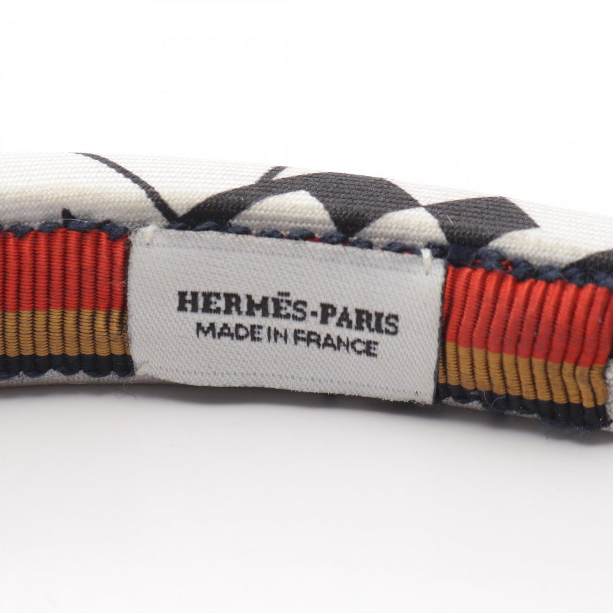 エルメス Sangles en Zigzag Bandana カチューシャ ブラック系 ホワイト系 シルク 財布・小物 HERMES