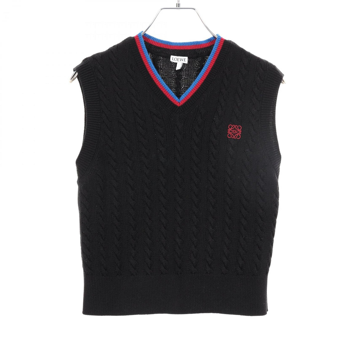 ロエベ アナグラム ニット ベスト ブラック系 レッド系 ブルー系 トップス LOEWE