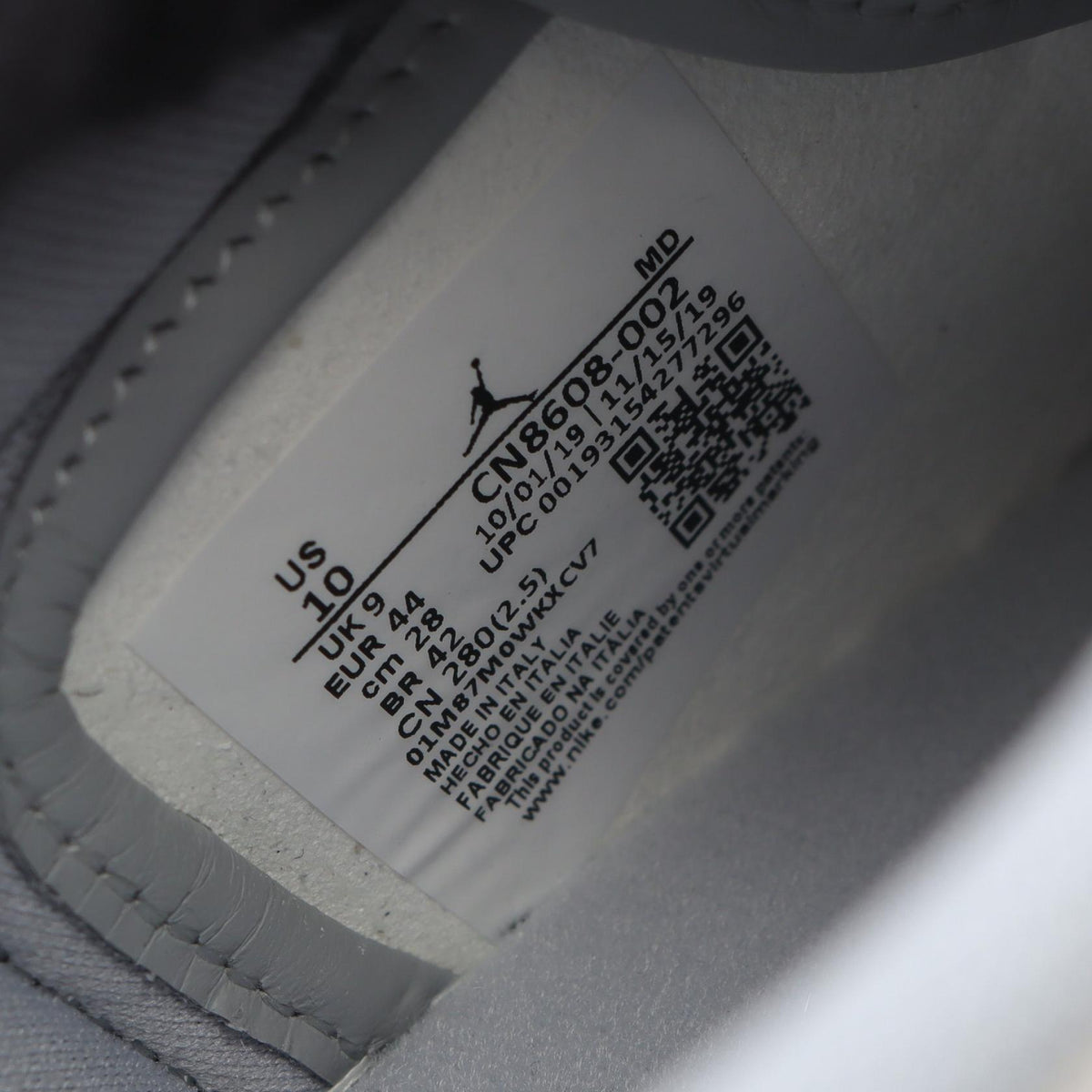 ディオール DIOR × Nike Air Jordan 1 Low スニーカー ホワイト系 グレー系