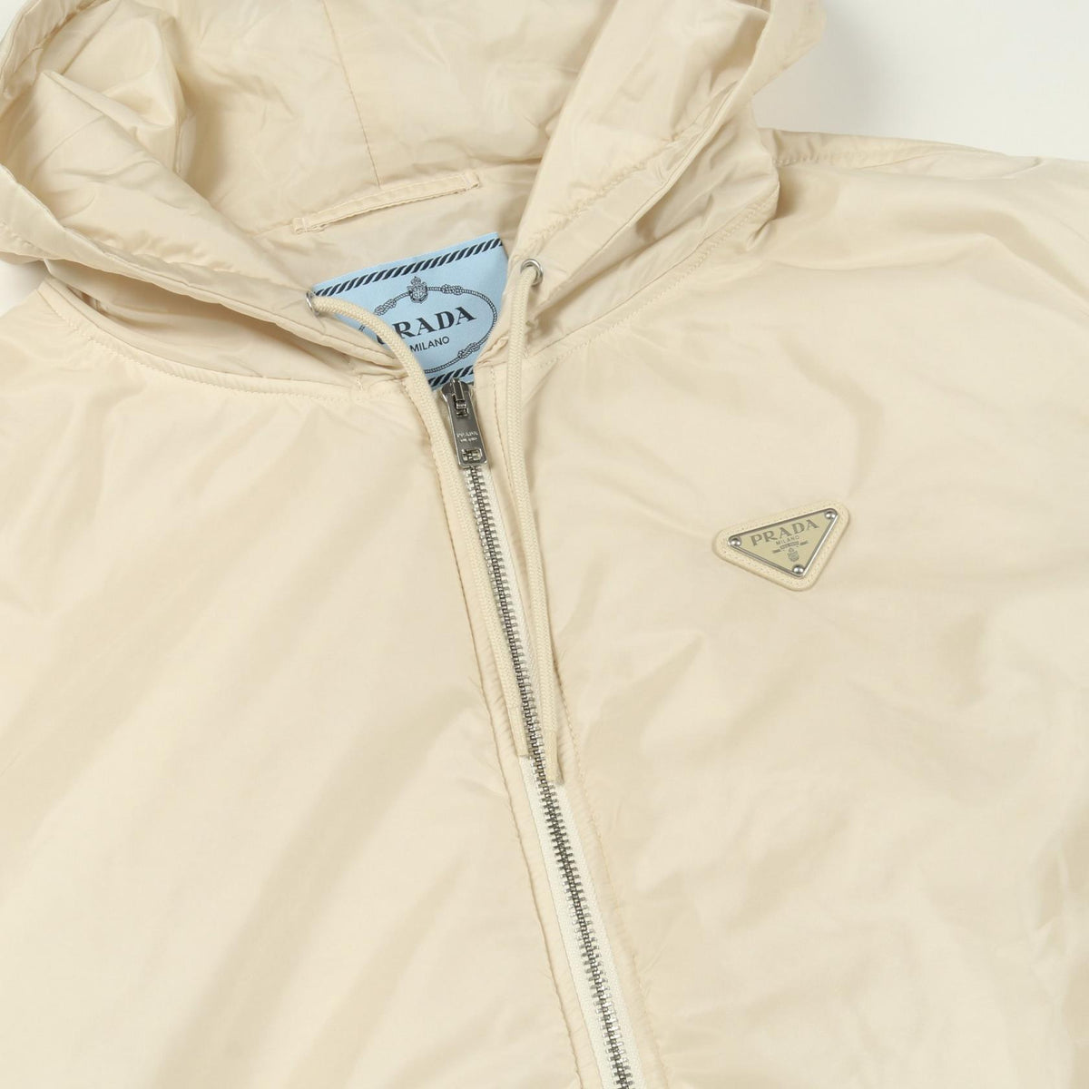 プラダ Re-Nylon ライトウェイト フーデッド 中綿ジップアップジャケット ブルゾン ベージュ系