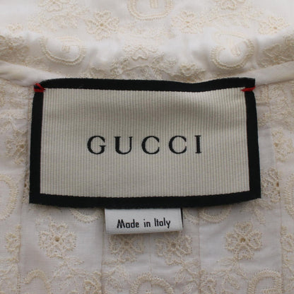 グッチ GG フラワー刺繍 半袖 ブラウス ホワイト系 トップス GUCCI