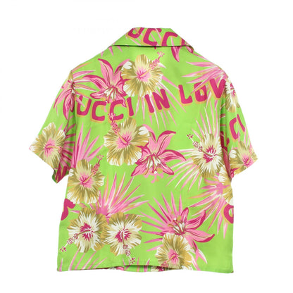 グッチ フローラルプリント 総柄 半袖 その他トップス グリーン系 マルチカラー トップス GUCCI