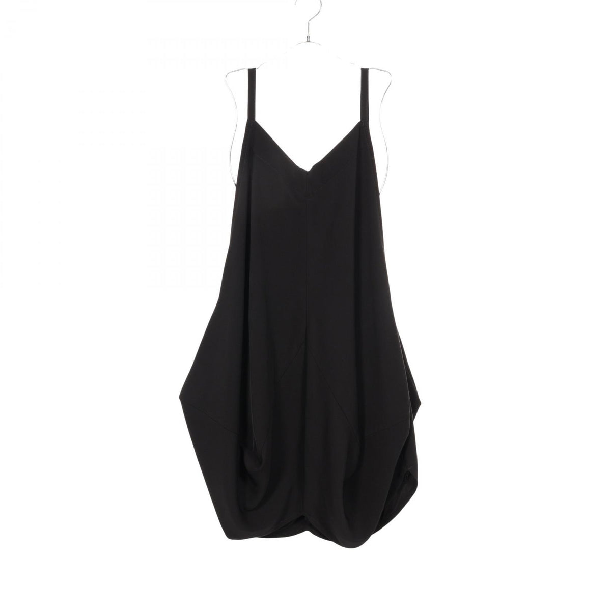 リミフゥ DOUBLE SATIN SQUARED HEM DRESS キャミソール ワンピース ブラック系 ワンピース LIMI FEU