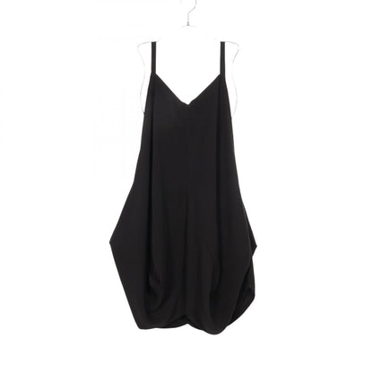 リミフゥ DOUBLE SATIN SQUARED HEM DRESS キャミソール ワンピース ブラック系 ワンピース LIMI FEU