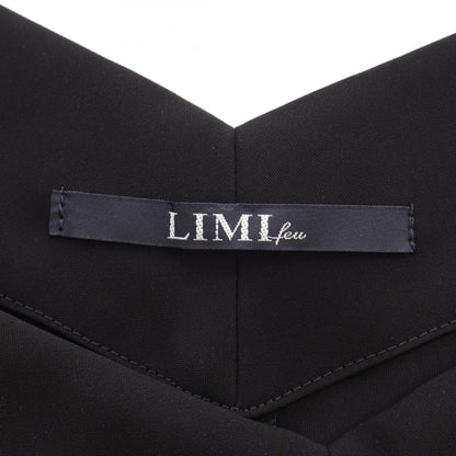 リミフゥ DOUBLE SATIN SQUARED HEM DRESS キャミソール ワンピース ブラック系 ワンピース LIMI FEU