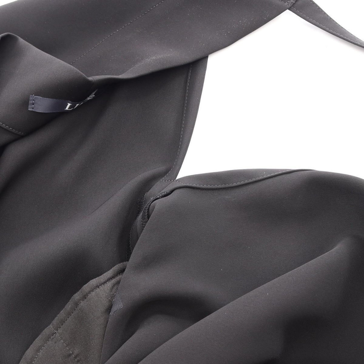 リミフゥ DOUBLE SATIN SQUARED HEM DRESS キャミソール ワンピース ブラック系 ワンピース LIMI FEU